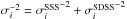 Mathematical equation: \hbox{$\sigma_i^{-2}={\sigma_i^{\rm SSS}}^{-2}+{\sigma_i^{\rm SDSS}}^{-2}$}