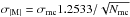 \hbox{$\sigma_\mathrm{|M|} = \sigma_\mathrm{mc}1.2533/\sqrt{N_\mathrm{mc}}$}