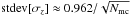 \hbox{$\mathrm{stdev}[\sigma_z] \approx {0.962}/\sqrt{N_\mathrm{mc}}$}