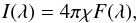 \begin{equation} I(\lambda) = 4\pi \chi F(\lambda), \label{eq:draine field} \end{equation}