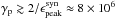 \hbox{$\gamma_{\rm p} \gtrsim 2/\ep \approx 8\times 10^6$}