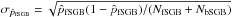\hbox{$\sigma_{\hat{p}_{\rm fSGB}} = \sqrt{\hat{p}_{\rm fSGB} (1-\hat{p}_{\rm fSGB}) / (N_{\rm fSGB}+N_{\rm bSGB})}$}