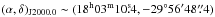 \hbox{$(\alpha,\delta)_{\rm J2000.0}\sim(\rm 18^h03^m10^s\!\!.4,-29^{\circ}56^{\prime}48\farcs4)$}