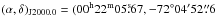 \hbox{$(\alpha,\delta)_{\rm J2000.0}=(\rm00^h22^m05^s\!\!.67,-72^{\circ}04^{\prime}52\farcs6$}