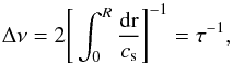 \begin{equation} \lsep=2\Bigg[\int_{0}^{R}\frac{\mbox{dr}}{c_{\rm s}}\Bigg]^{-1}= {\tau}^{-1},\label{eq:lsep_dep} \end{equation}