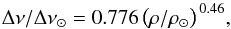 \begin{equation} \lsep/\lsep_\odot = 0.776\,\big(\rho/\rho_\odot\big)^{\,0.46},\label{eq:linreg} \end{equation}