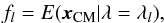 \begin{eqnarray} f_l=E({\vec{x}_{\rm CM}}|\lambda=\lambda_l), \end{eqnarray}