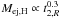 \hbox{$\emej \propto \ettwo^{0.3}$}
