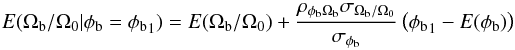 \begin{equation} \label{e:linear} E(\Ob/\Oo|\pb = {\pb}_1) =E(\Ob/\Oo) + \frac{ \rho_{\pb\Ob}\sigma_{\Ob/\Oo} }{\sigma_{\pb}} \left({\pb}_1-E(\pb)\right) \end{equation}