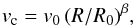 \begin{equation} \label{e:rotcurve} \vc = \vo\,(R/\Ro)^\beta, \end{equation}