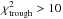 \hbox{$\chi^2_{\rm trough}>10$}
