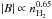 \hbox{$|B|\propto n_{\rm{H_2}}^{0.65}$}