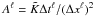 \hbox{$A^\ell=\tilde{K}\Delta t^\ell/(\Delta x^\ell)^2$}