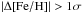 \hbox{$|\Delta\FeH{}| >1\sigma$}