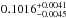 \hbox{$0.1016^{+0.0041}_{-0.0045}$}
