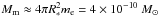 Mathematical equation: \hbox{$M_\text{m}\approx4\pi R_*^2 m_\text{e}=4\times10^{-10}~{M}_\odot$}