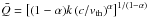 Mathematical equation: \hbox{$\bar Q=\hzav{(1-\alpha)k\zav{c/v_\text{th}}^\alpha}^{1/(1-\alpha)}$}