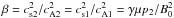 \hbox{$\beta=c_\mathrm{s2}^2/c_\mathrm{A2}^2= c_\mathrm{s1}^2/c_\mathrm{A1}^2 =\gamma \mu p_2 / B_0^2$}