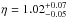 \hbox{$\eta = 1.02^{+0.07}_{-0.05}$}