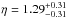 \hbox{$\eta = 1.29^{+0.31}_{-0.31}$}