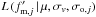 \hbox{$L\,(f'_{{\rm m},j}\,|\,\mu, \sigma_{v}, \sigma_{{\rm o},j})$}