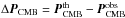 \hbox{$\Delta {\vec P}_{\mathrm{CMB}} = {\vec P}_{\mathrm{CMB}}^{\rm th}- {\vec P}_{\mathrm{CMB}}^{\rm obs}$}