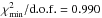 \hbox{$\chi^2_{\min}/{\rm d.o.f.} = 0.990$}