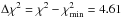 \hbox{$\Delta\chi^{2}=\chi^{2}-\chi^{2}_{\rm min} = 4.61$}