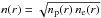 \hbox{$n(r) = \sqrt{n_{\mathrm{p}}(r)\,n_{\mathrm{e}}(r)}$}