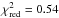 \hbox{$\chi^{2}_{\mathrm{red}} = 0.54$}