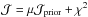 \hbox{$\mathcal{J} = \mu \mathcal{J}_{\mathrm{prior}} + \chi^2$}