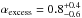 \hbox{$\alpha_\mathrm{excess}=0.8^{+0.4}_{-0.6}$}