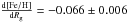 \hbox{$\frac{\mathrm{d[Fe/H]}}{{\rm d}R_\mathrm{g}}=-0.066\pm0.006$}