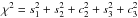 \hbox{$\chi^2=s_1^2+s_2^2+c_2^2+s_3^2+c_3^2$}