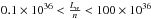 \hbox{$0.1 \times 10^{36} < \frac{L_w}{n} < 100 \times 10^{36}$}