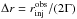 \hbox{$ \Delta r= r^{\rm obs}_{\rm inj}/(2\Gamma) $}
