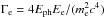 \hbox{$\Gamma_{\rm e}=4 E_{\rm ph}E_{\rm e}/(m_{\rm e}^2c^4)$}