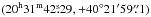 \hbox{$(20^\mathrm{h}31^\mathrm{m}42\fs29, +40\degr21'59\farcs1)$}