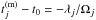 \hbox{$t_{j}^{\rm (m)} -t_{0} = -\lambda_{j}/ \Omega_{j}$}
