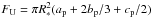 \hbox{$F_{\rm U} = \pi R_{*}^{2} (a_{\rm p} + 2b_{\rm p}/3 + c_{\rm p}/2)$}