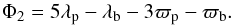 \begin{equation} \label{eq:phi2} \Phi_2 = 5 \lambda_\text{p} - \lambda_\text{b} - 3 \varpi_\text{p} - \varpi_\text{b} . \end{equation}