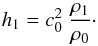 \appendix \setcounter{section}{1} \begin{equation} h_1 = c_0^2~ \frac{\rho_1}{\rho_0}\cdot \end{equation}