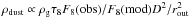 \hbox{$\rho_{\rm dust}\propto\rho_{\rm g} \tau_8 F_8({\rm obs})/F_8({\rm mod}) D^2/r_{\rm out}^2$}