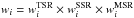 \hbox{$w_i = w^{\rm TSR}_i \times w^{\rm SSR}_i \times w^{\rm MSR}_i$}