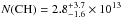 \hbox{$N({\rm CH})= 2.8^{+3.7}_{-1.6} \times 10^{13}$}