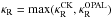 \hbox{$\kappa_{\rm{R}} = \max (\kappa_{\rm{R}}^{\rm{CK}}, \kappa_{\rm{R}}^{\rm{OPAL}})$}