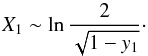 \appendix \setcounter{section}{2} \begin{equation} X_1 \sim \ln\frac{2}{\sqrt{1-y_1}}\cdot \end{equation}