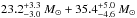 \hbox{$23.2^{+3.3}_{-3.0}~M_{\odot} + 35.4^{+5.0}_{-4.6}~M_{\odot}$}