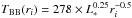 \hbox{$T_{\rm BB}(r_i)=278 \times L_*^{0.25} r_i^{-0.5}$}