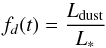 \begin{equation} { f_d}(t)= {L_{\rm dust} \over L_*} \label{eq:fd1} \end{equation}